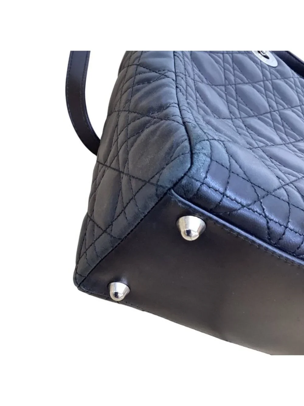 Dior Lady Cannage Stitch 2-Way Bag Black